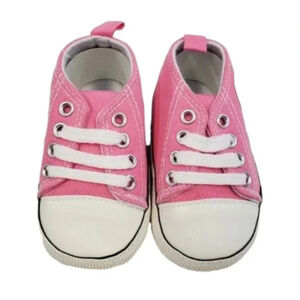 Infant size 4 Pink Soft Sole Baby Shoes, baby sneakers for infant girls